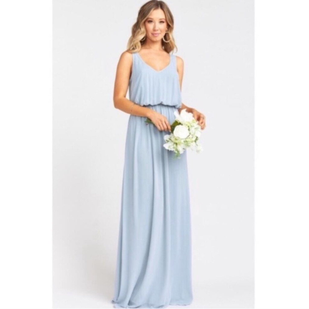 Nwt Show Me Your Mumu Kendall Steel Blue Maxi Dress Xxs